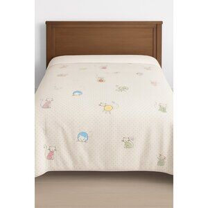 Pottery Barn Kids Duvet Cover – Queen Size – Multicolor Cats w/ Purple Polka Dot